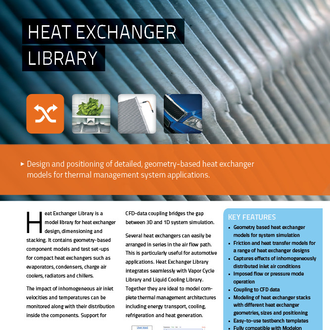 Modelon Heat Exchanger Library
